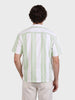 Men's Green Relaxed Fit Striped Resort Wear Shirt