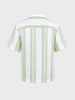 Men's Green Relaxed Fit Striped Resort Wear Shirt