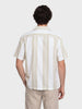 Men's Green Relaxed Fit Striped Resort Wear Shirt