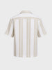 Men's Green Relaxed Fit Striped Resort Wear Shirt