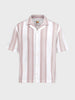 Men's Peach Boxy Fit Striped Resort Wear Shirt