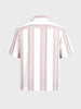 Men's Peach Boxy Fit Striped Resort Wear Shirt