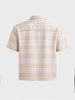 Men's Cream Boxy Fit Striped Resort Wear Shirt