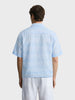 Men's Blue Boxy Fit Striped Resort Wear Shirt