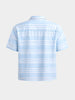 Men's Blue Boxy Fit Striped Resort Wear Shirt