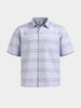 Men's Blue Boxy Fit Striped Resort Wear Shirt