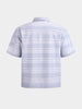 Men's Blue Boxy Fit Striped Resort Wear Shirt