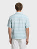 Men's Green Boxy Fit Striped Resort Wear Shirt