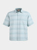 Men's Green Boxy Fit Striped Resort Wear Shirt