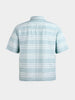 Men's Green Boxy Fit Striped Resort Wear Shirt