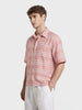 Men's Pink Boxy Fit Striped Resort Wear Shirt