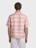 Men's Pink Boxy Fit Striped Resort Wear Shirt