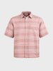 Men's Pink Boxy Fit Striped Resort Wear Shirt