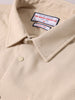 Men's Beige Boxy Fit Textured Resort Wear Shirt