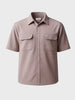 Men's Grey Boxy Fit Textured Resort Wear Shirt
