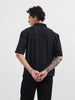 Men's Black Boxy Fit Textured Resort Wear Shirt