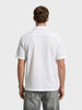Men's White Relaxed Fit Textured Resort Shirt