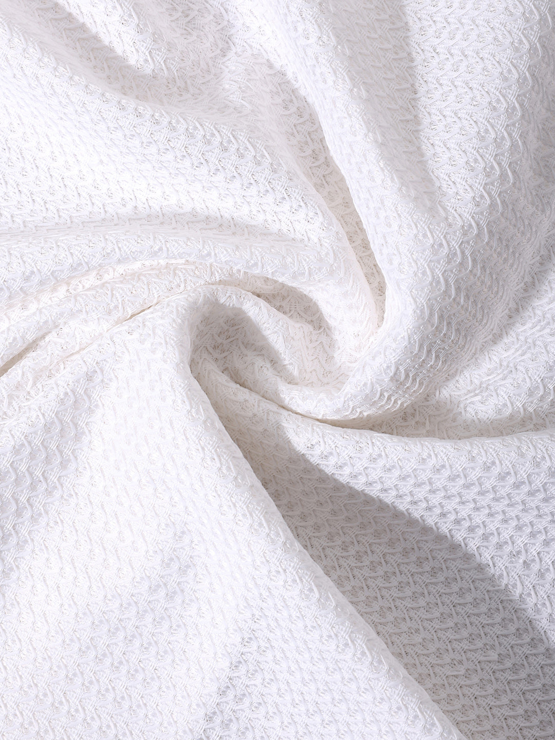 Men's White Relaxed Fit Textured Resort Shirt