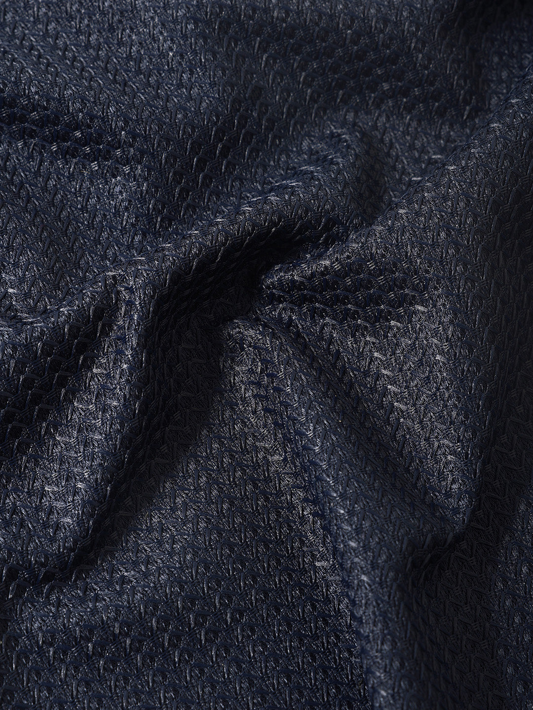 Men's Blue Relaxed Fit Textured Resort Shirt