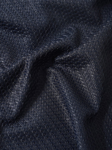 Men's Blue Relaxed Fit Textured Resort Wear Shirt