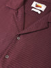 Men's Brown Relaxed Fit Textured Resort Shirt