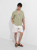 Men's Green Relaxed Resort Wear Shirt