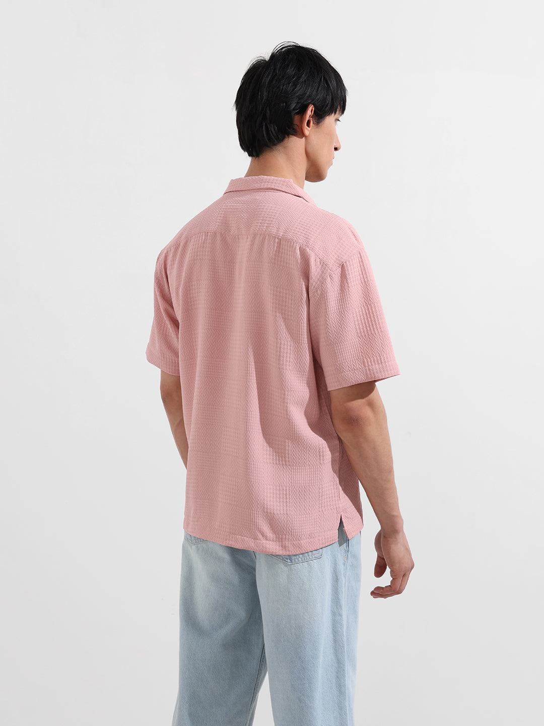 Men's Pink Relaxed Resort Wear Shirt
