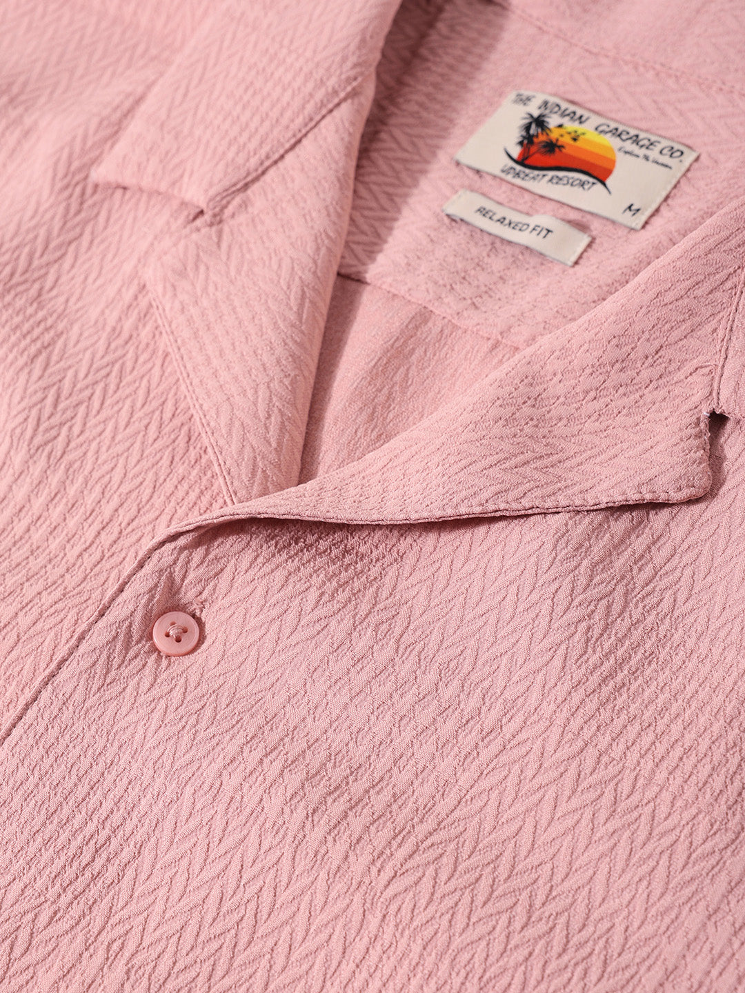 Men's Pink Relaxed Resort Wear Shirt