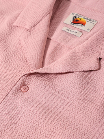 Men's Pink Relaxed Resort Wear Shirt