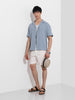 Men's Blue Relaxed Fit Resort Wear Textured Shirt