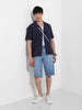 Men's Blue Relaxed Resort Wear Shirt