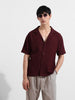 Men's Maroon Relaxed Resort Wear Shirt