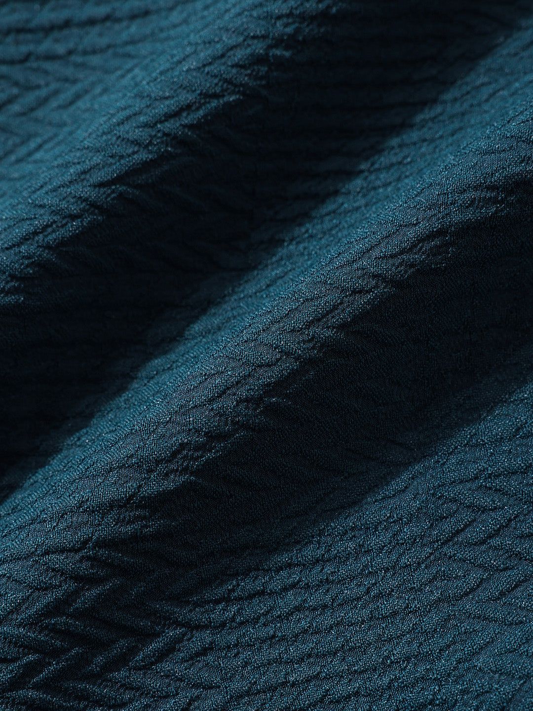 Men's Teal Relaxed Fit Resort Wear Textured Shirt