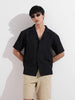 Men's Black Relaxed Resort Wear Shirt