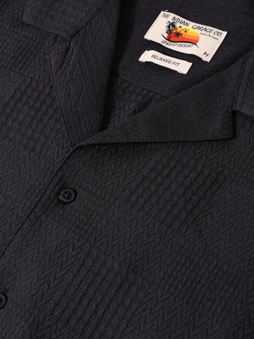 Men's Black Relaxed Resort Wear Shirt