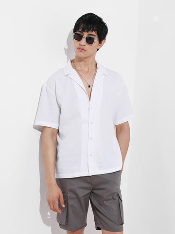 Men's White Relaxed Resort Wear Shirt