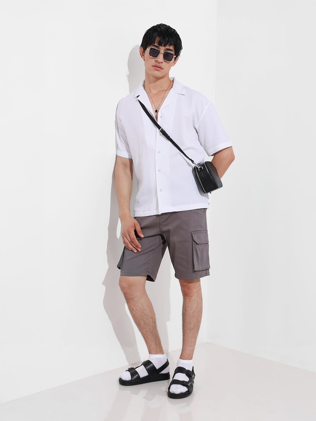 Men's White Relaxed Resort Wear Shirt