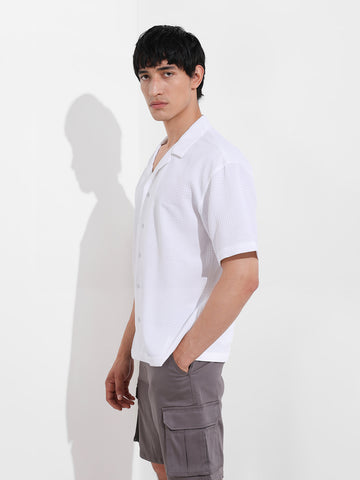 Men's White Relaxed Resort Wear Shirt