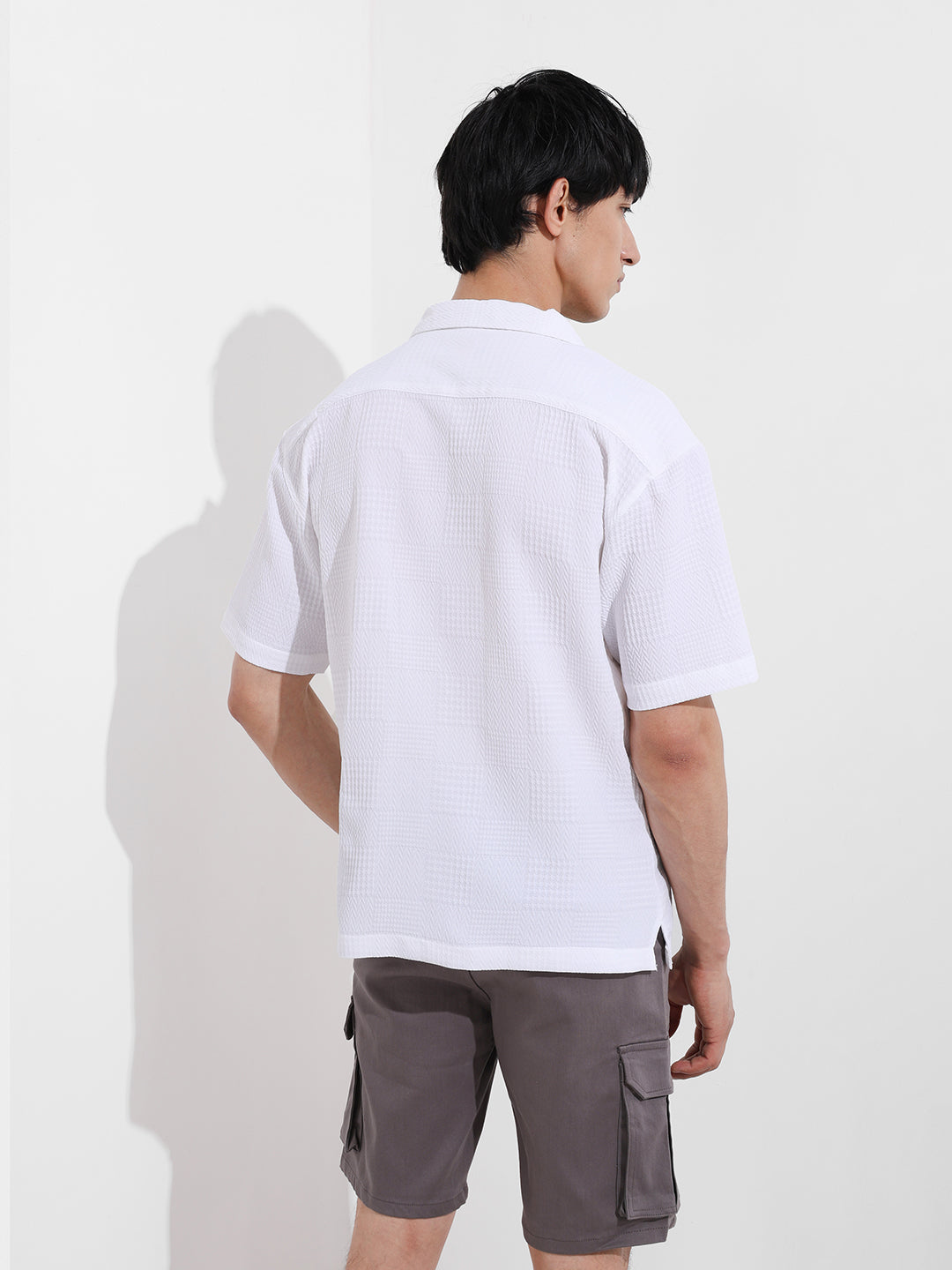 Men's White Relaxed Resort Wear Shirt