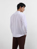 Men's White Relaxed Fit Textured Resort Wear Shirt