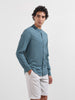 Men's Blue Regular Fit Textured Resort Wear Shirt