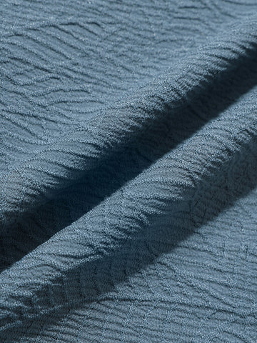 Men's Blue Regular Fit Textured Resort Wear Shirt