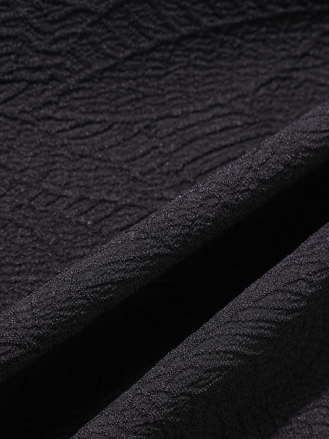 Men's Black Regular Fit Textured Resort Wear Shirt