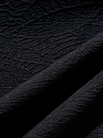 Men's Black Regular Fit Textured Resort Wear Shirt