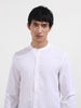 Men's White Regular Fit Textured Resort Wear Shirt