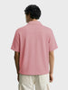 Men's Pink Boxy Fit Textured Utility Shirt