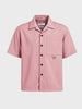 Men's Pink Boxy Fit Textured Utility Shirt