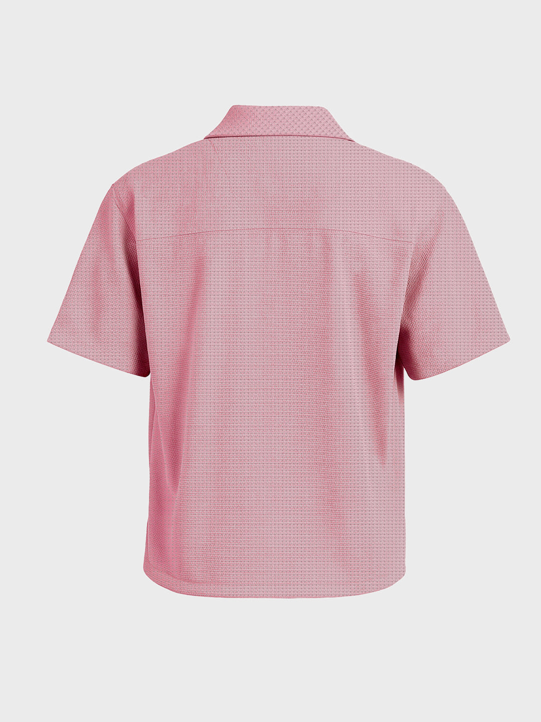 Men's Pink Boxy Fit Textured Utility Shirt