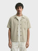 Men's Green Boxy Fit Textured Utility Shirt