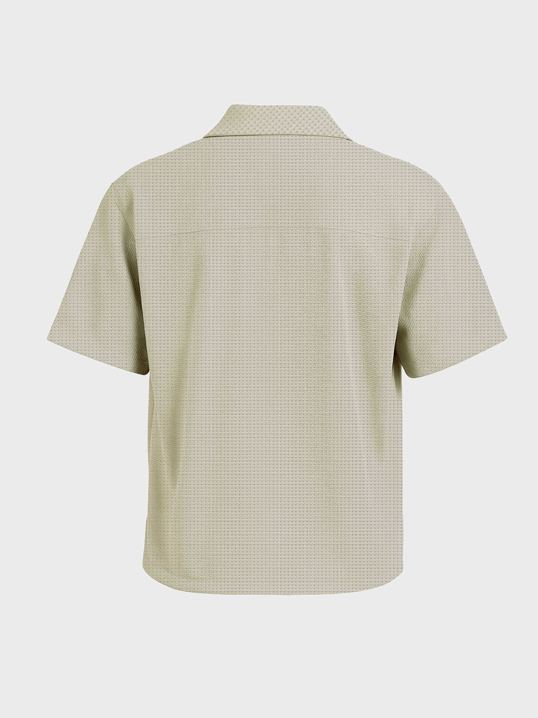 Men's Green Boxy Fit Textured Utility Shirt